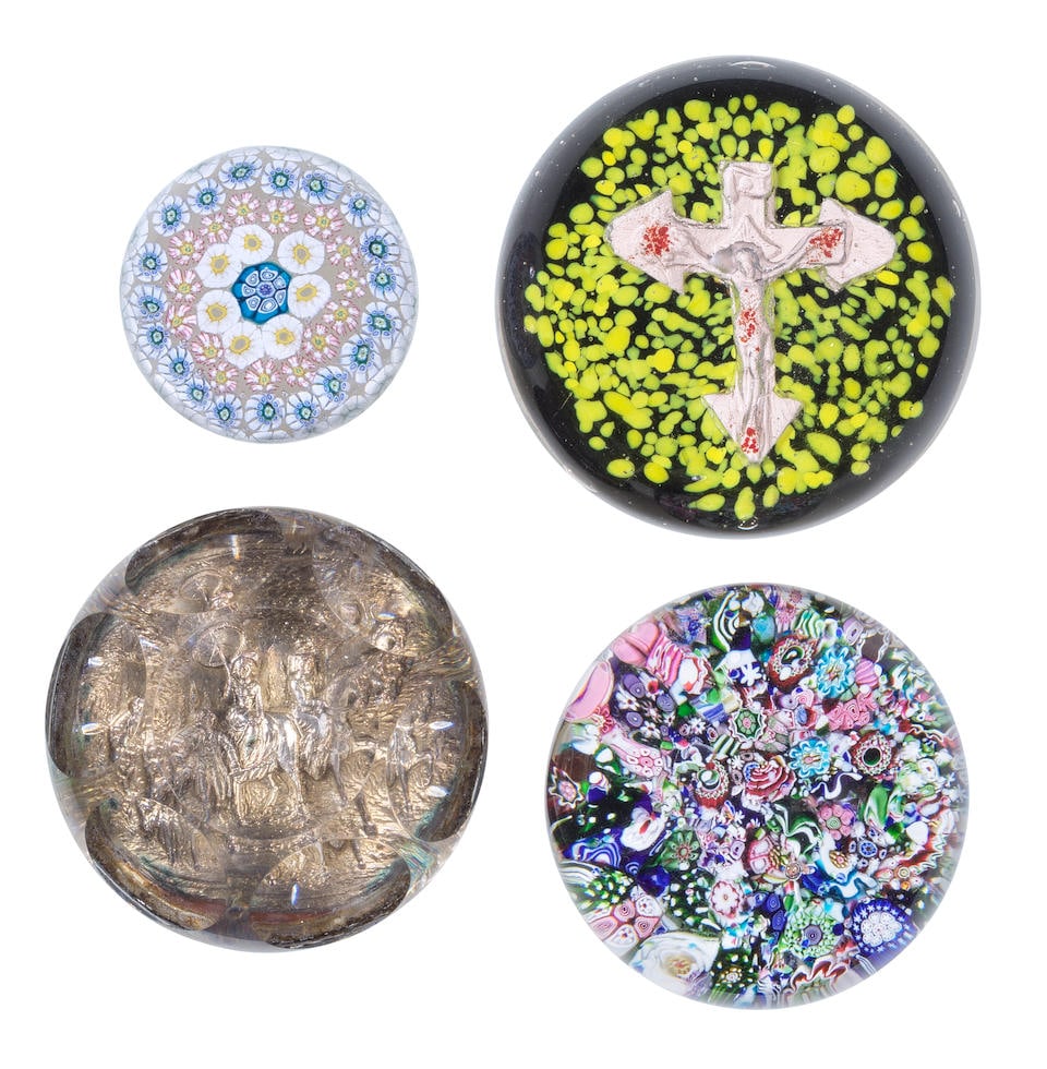 Four interesting French paperweights, second half 19th century (1 of 1)