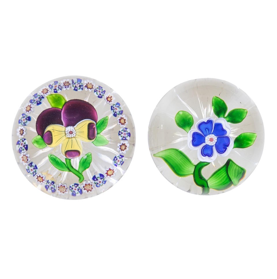 Two Baccarat flower paperweights, circa 1850 (1 of 1)