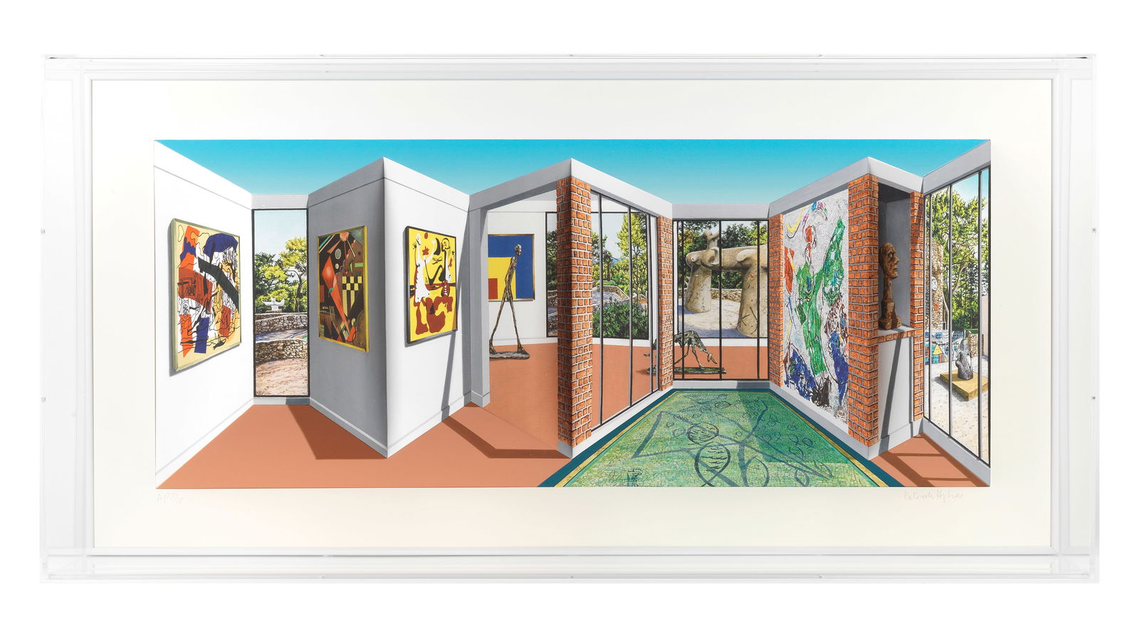 Patrick Hughes (British, born 1939) Maeght Hand-painted 3D multiple with archival inkjet, 2019, ...: Patrick Hughes (British, born 1939) Maeght Hand-painted 3D multiple with archival inkjet, 2019, signed and inscribed 'AP 7/10' in pencil, one of ten artist's proofs aside from the numbered edition of