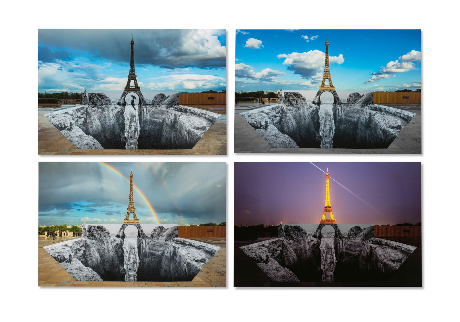 JR (French, born 1983) Les Falaises du Trocadéro JR1-(1-4) The complete set of four laminat... (1 of 1)