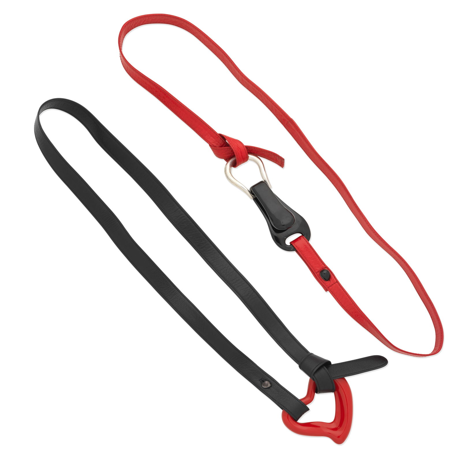 ELSA PERETTI FOR TIFFANY: LACQUER BELT AND SILVER AND BLACK JADE EQUESTRIAN BUCKLE BELT (2) (1 of 1)