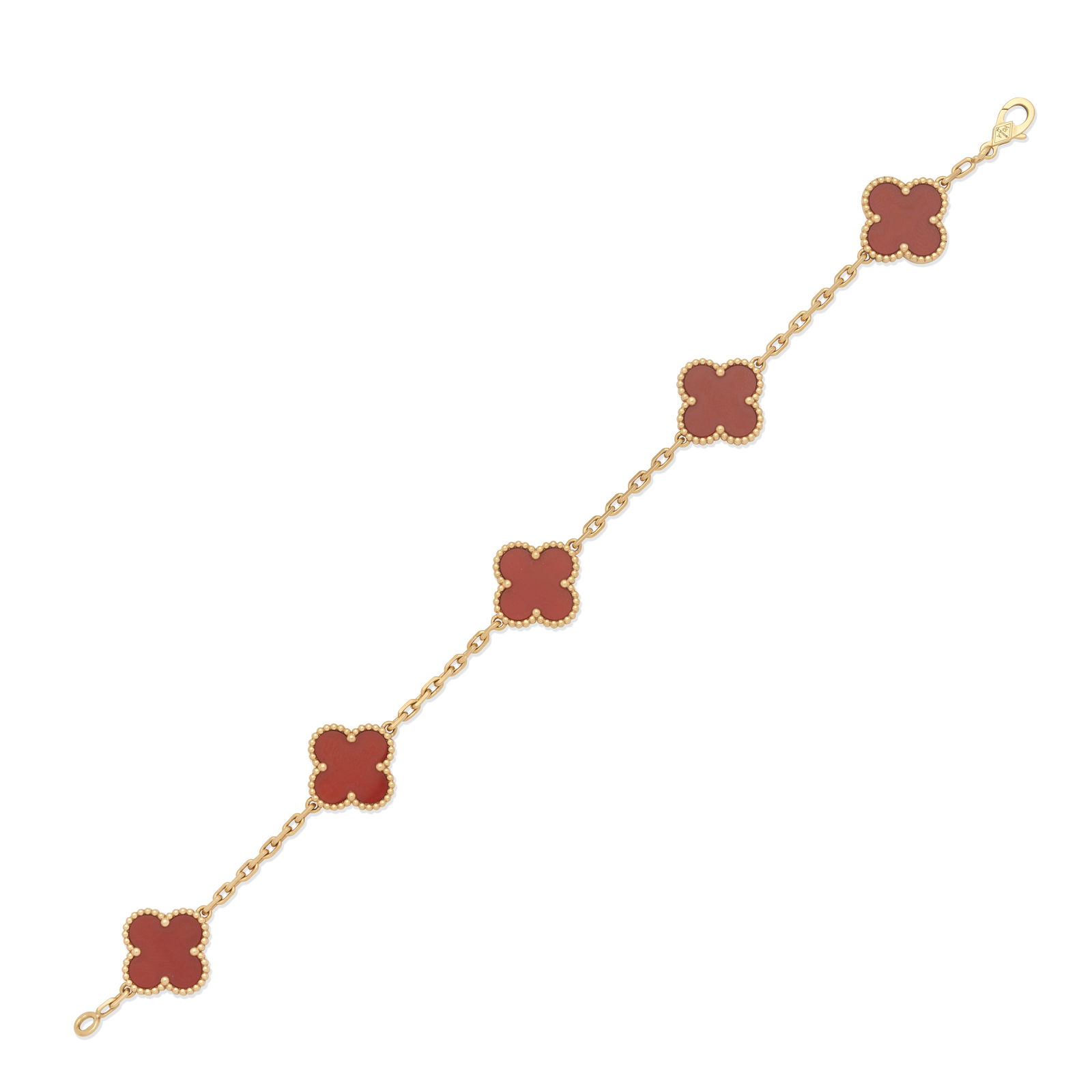 VAN CLEEF & ARPELS: CARNELIAN 'ALHAMBRA' BRACELET (1 of 1)