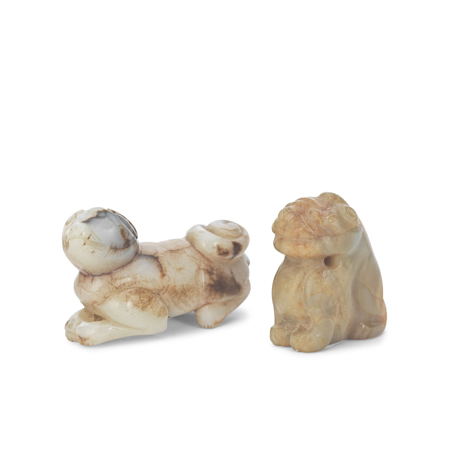 A JADE 'MYTHICAL BEAST' CARVING AND A JADE 'HOUND' CARVING Ming and Qing Dynasty (2) (1 of 1)
