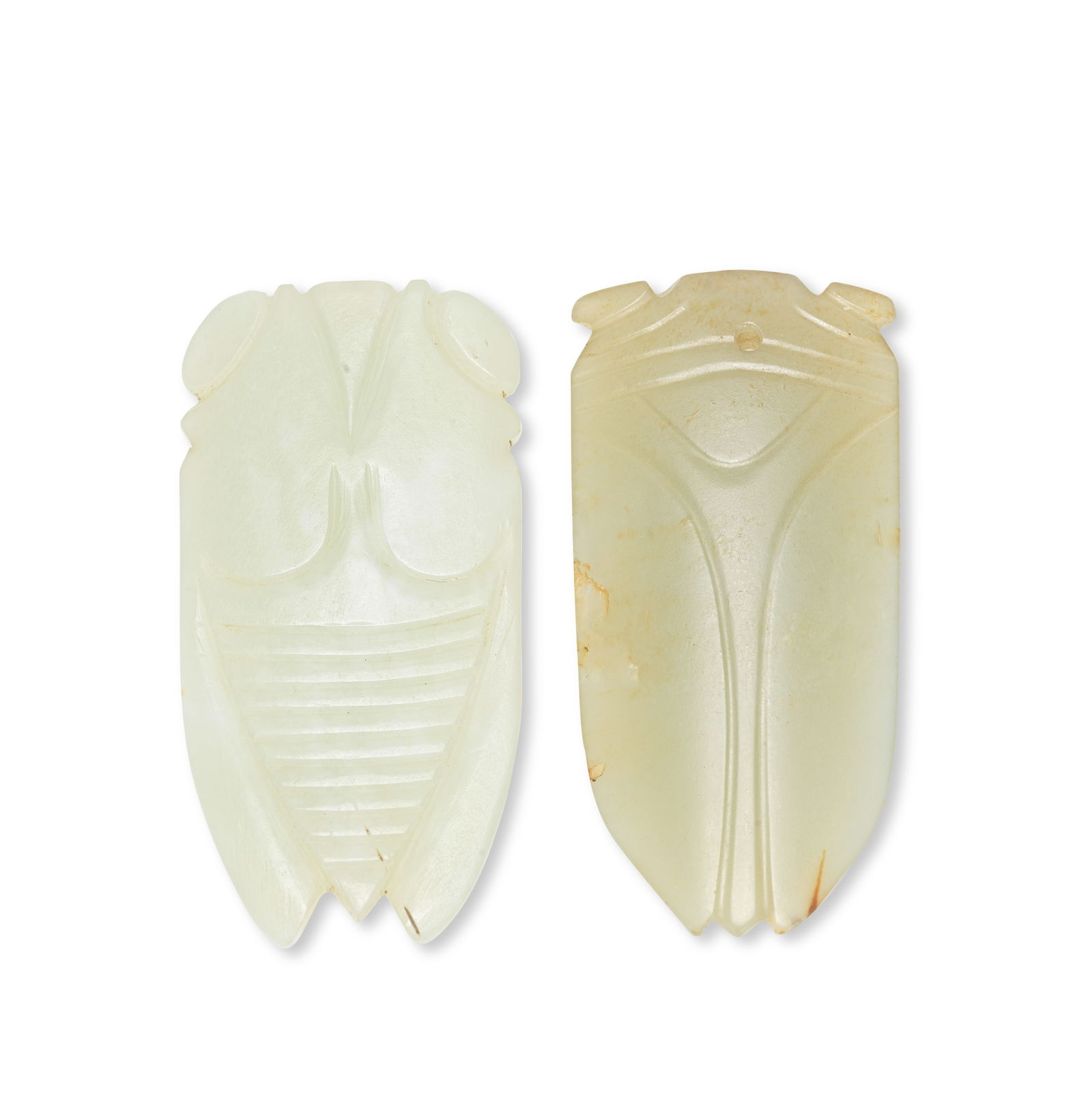 TWO JADE 'CICADA' PENDANTS Han Dynasty and Qing Dynasty (2) (1 of 1)