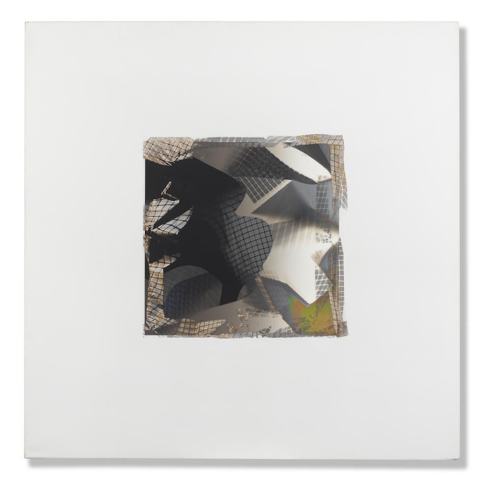 LARRY BELL (B. 1939) MSMS #62 (Medium Size Mirage Study) 1993: LARRY BELL (B. 1939) MSMS #62 (Medium Size Mirage Study) 1993 signed, partially titled and dated 8/18/93 and '93 on the reverse aluminium and silicon monoxide on canvas 107 by 107 cm. 42 1/8 by 42 1/8