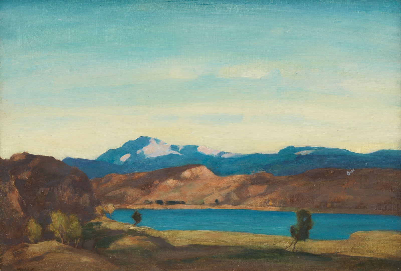 Sir David Young Cameron RA RSA RWS RSW RE (British, 1865-1945) Balmacara Bay, Kyle, Ross-shire: Sir David Young Cameron RA RSA RWS RSW RE (British, 1865-1945) Balmacara Bay, Kyle, Ross-shire signed 'DYC' (lower left) oil on board 40 x 28.5cm (15 3/4 x 11 1/4in). Footnotes: Provenanc