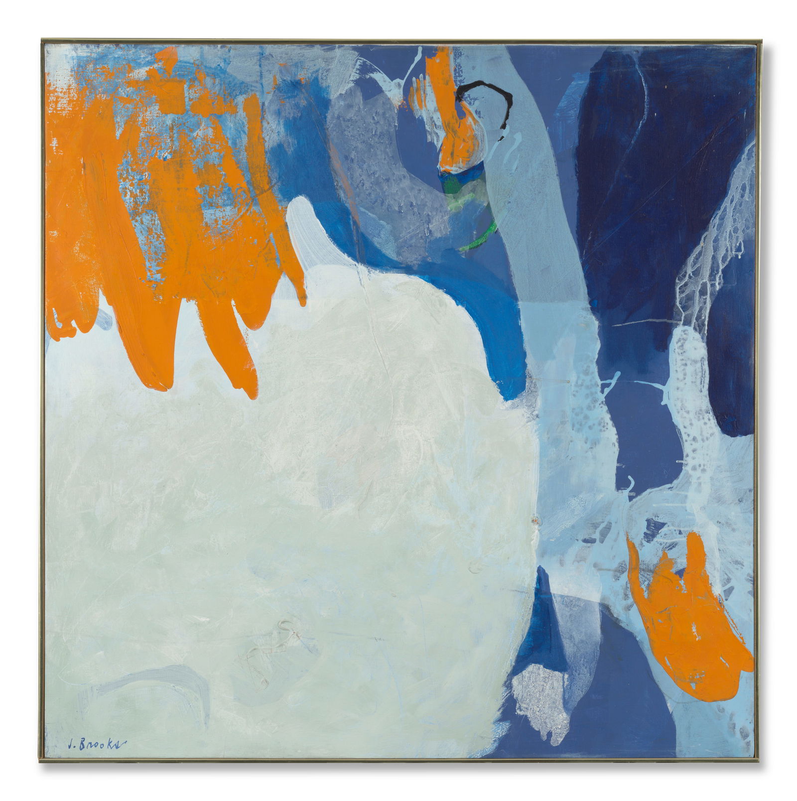 JAMES BROOKS (1906-1992) Forian 1976: JAMES BROOKS (1906-1992) Forian 1976 signed; signed, titled and dated 1976 on the reverse acrylic on canvas 42 by 42 in. 106.7 by 106.7 cm. Footnotes: Provenance Gruenbau