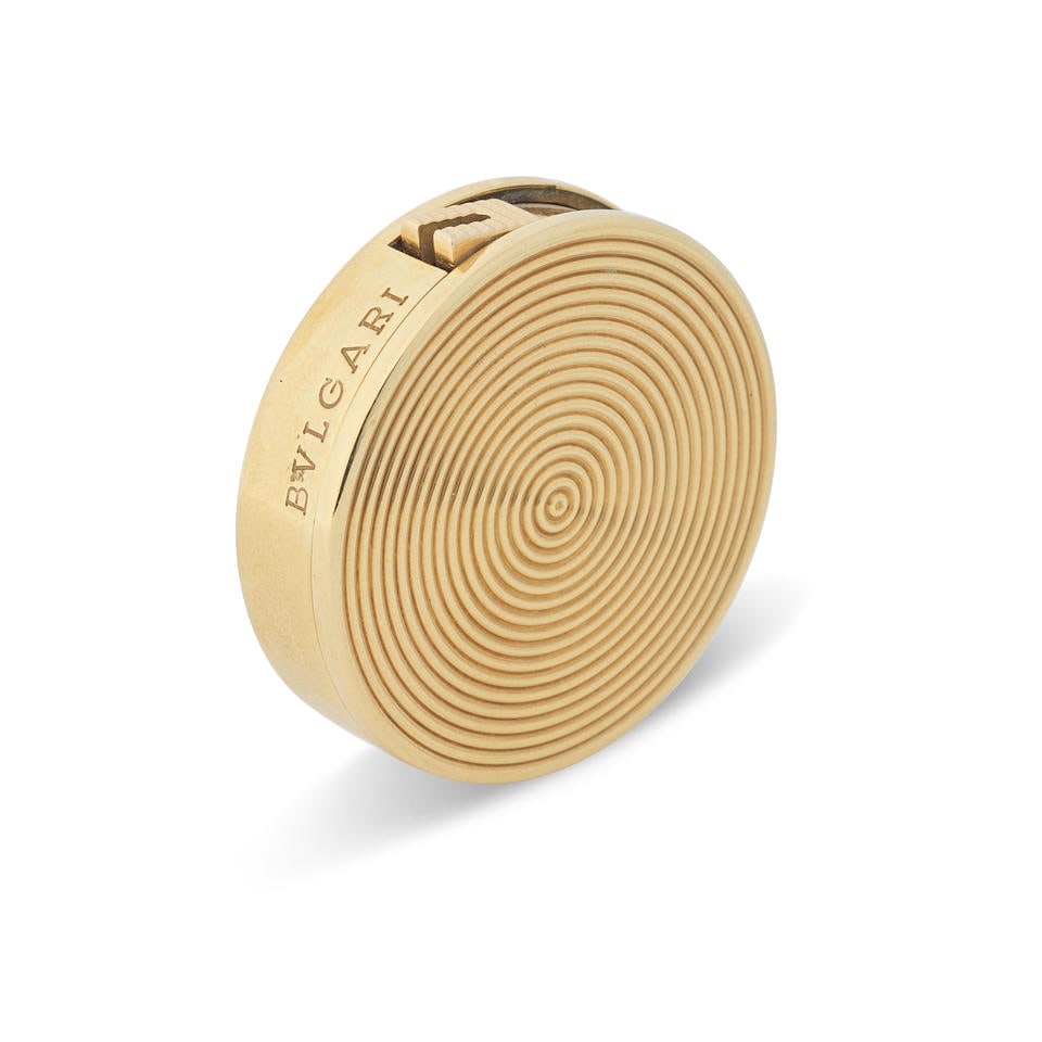 Bulgari: a Rare 18k Yellow Gold 'Firewheel' Lighter (includes fitted box and screwdriver) (1 of 2)