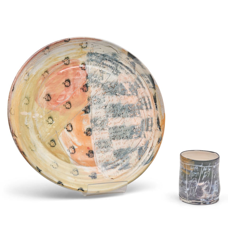 CONTEMPORARY CERAMIC PLATE AND CUP (1 of 1)