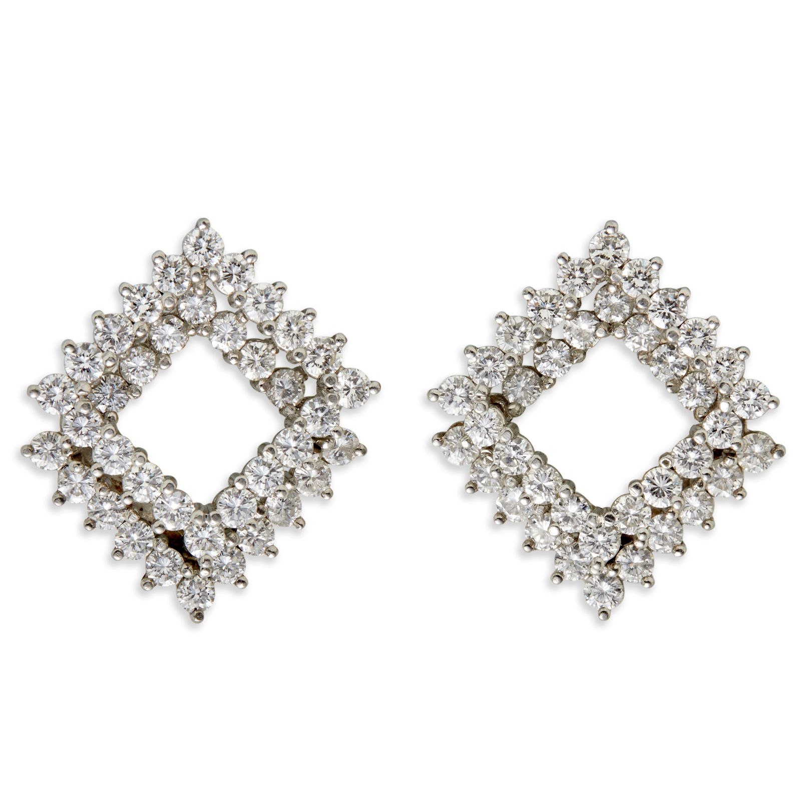 ANGELA CUMMINGS: A PAIR OF PLATINUM AND DIAMOND EARCLIPS (1 of 1)