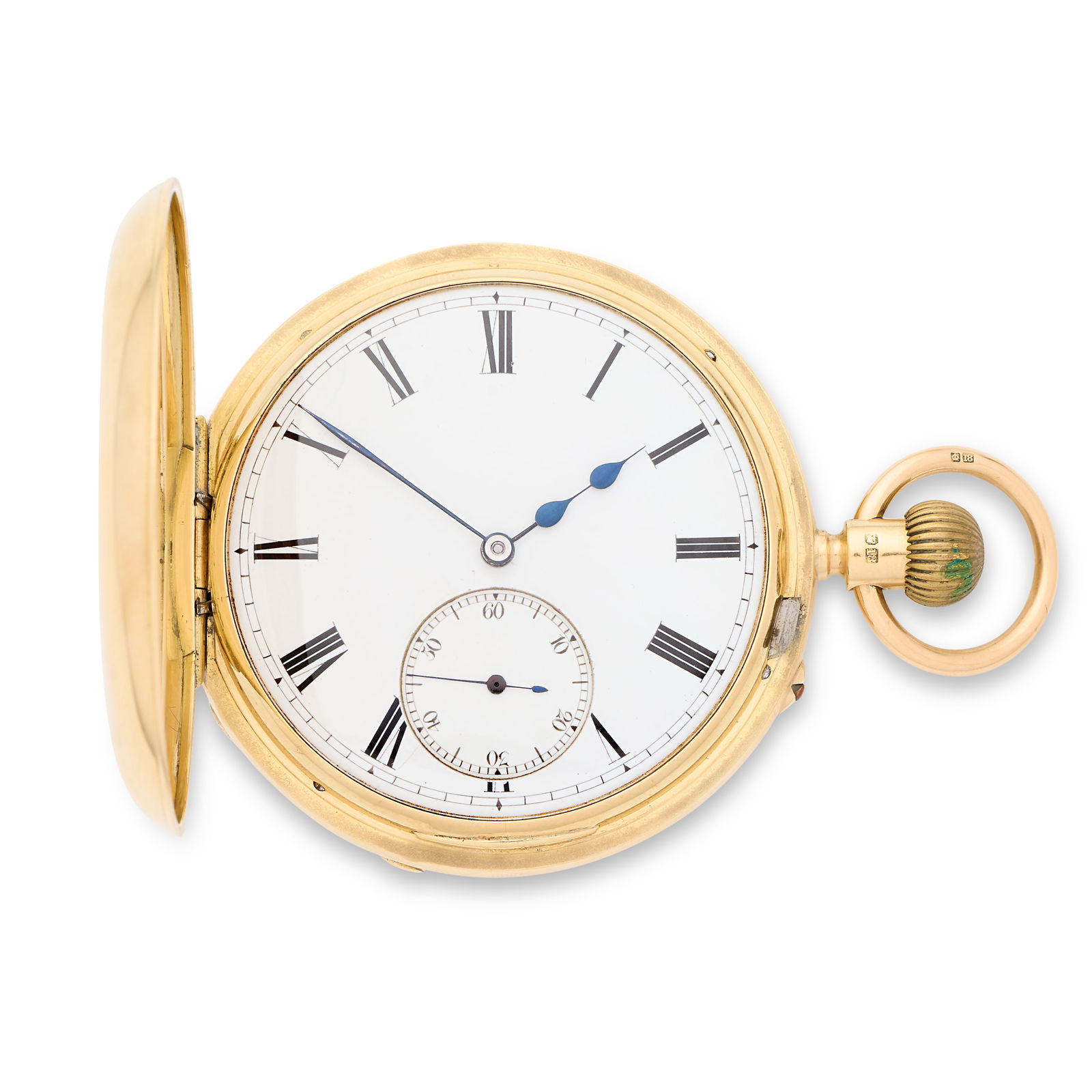 Sir John Bennett Ltd, 65 Cheapside, London. An 18K gold keyless wind half hunter pocket watch Lo...: Sir John Bennett Ltd, 65 Cheapside, London. An 18K gold keyless wind half hunter pocket watch Date: London Hallmark for 1890 Movement: Gilt 3/4 plate English lever, cut and compensated bi-metallic bal