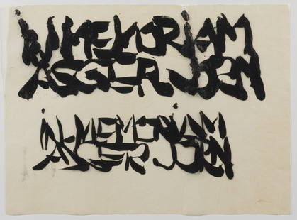 CHRISTIAN DOTREMONT (1922-1979) In Memoriam Asger Jorn: CHRISTIAN DOTREMONT (1922-1979) In Memoriam Asger Jorn circa 1973 Cachet de la signature en bas &#224; droite Encre sur papier calque Stempel van de handtekening rechtsonder Inkt op calqueerpapier