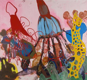 JEAN-LUC MOERMAN (born 1967) Cyborg dans champs panoptique: JEAN-LUC MOERMAN (born 1967) Cyborg dans champs panoptique 1997 Signé, daté et titré au dos Acrylique sur toile Getekend, gedateerd en getiteld op de achterkant Acrylverf op doek