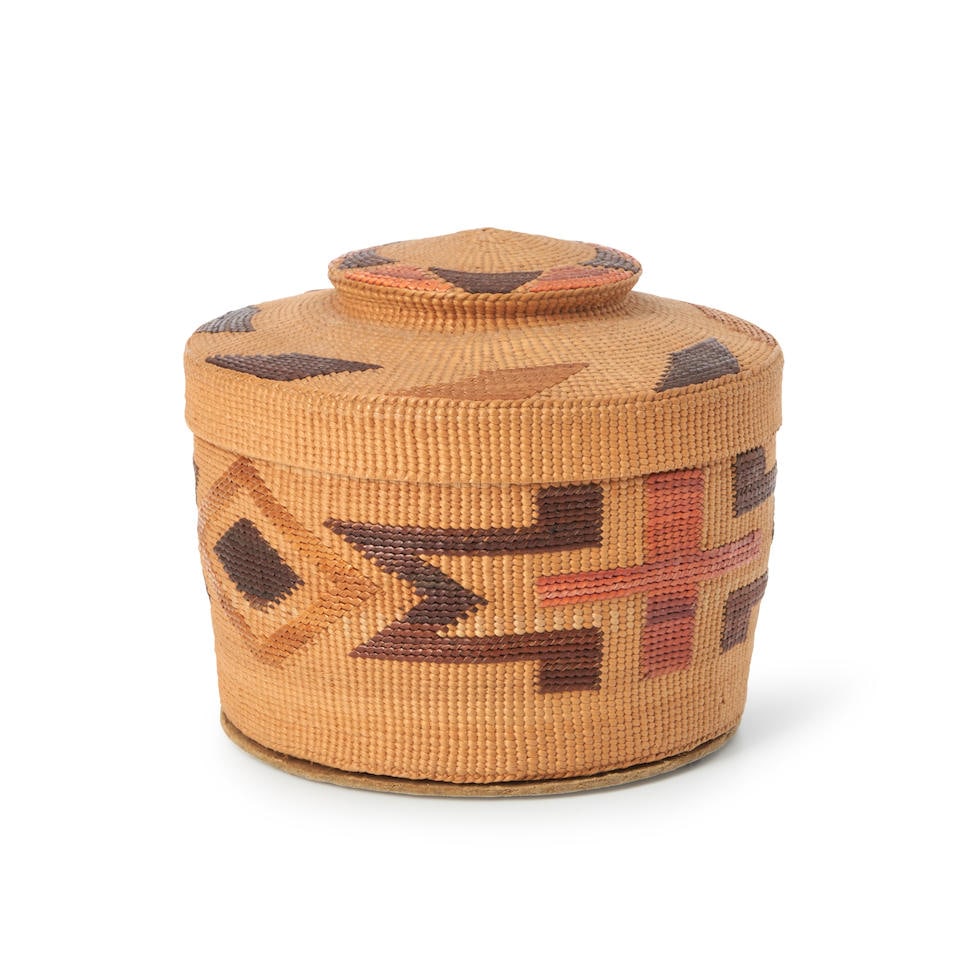 A Northwest Coast rattletop basket ht. 3, wd. 3 3/8 in. (1 of 3)