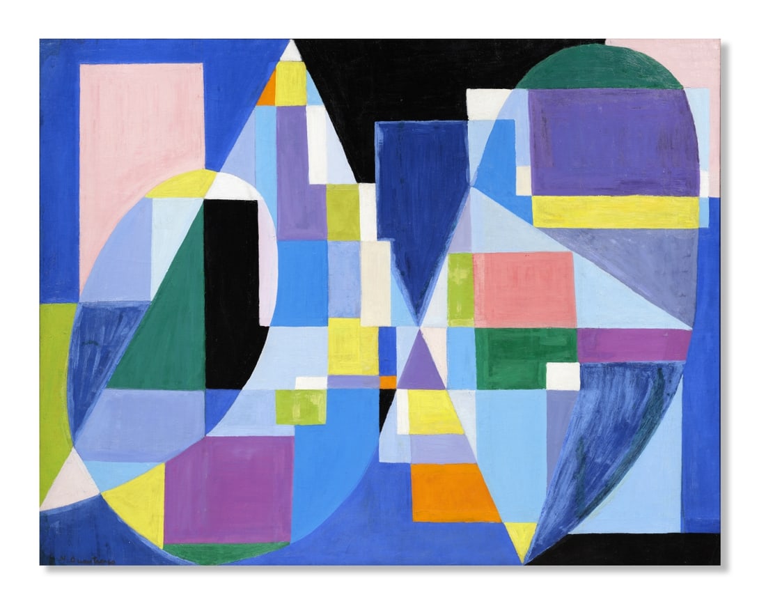 NATALIA DUMITRESCO (1915-1997) Composition 1949: NATALIA DUMITRESCO (1915-1997) Composition 1949 signé huile sur toile signed oil on canvas 114 x 146 cm. 44 7/8 x 57 1/2 in. Réalisé en 1949. Footnotes:<