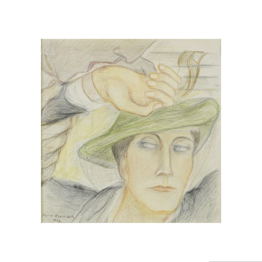 PIERRE KLOSSOWSKI (1905-2001) Tête de Roberte 1979: PIERRE KLOSSOWSKI (1905-2001) Tête de Roberte 1979 signé et daté 1979 pastel, crayons de couleurs et mine de plomb sur papier signed and dated 1979 oilstick, coloured pencils