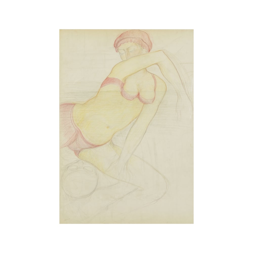 PIERRE KLOSSOWSKI (1905-2001) Le maniaque du Pont Royal circa 1974: PIERRE KLOSSOWSKI (1905-2001) Le maniaque du Pont Royal circa 1974 crayons de couleurs et mine de plomb sur papier coloured pencils and graphite on paper 106.5 x 73.2 cm. 41 15/16 x 28 13/16