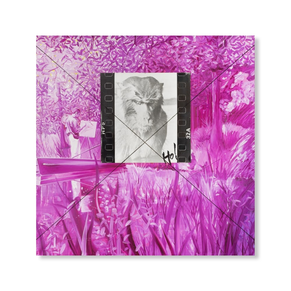 JACQUES MONORY (1924-2018) N°711 Le Peintre n°10 1986: JACQUES MONORY (1924-2018) N°711 Le Peintre n°10 1986 signé, titré et daté 1986 au revers huile, photographie et plexiglas sur toile dans cadre d'artiste signed, titled and d