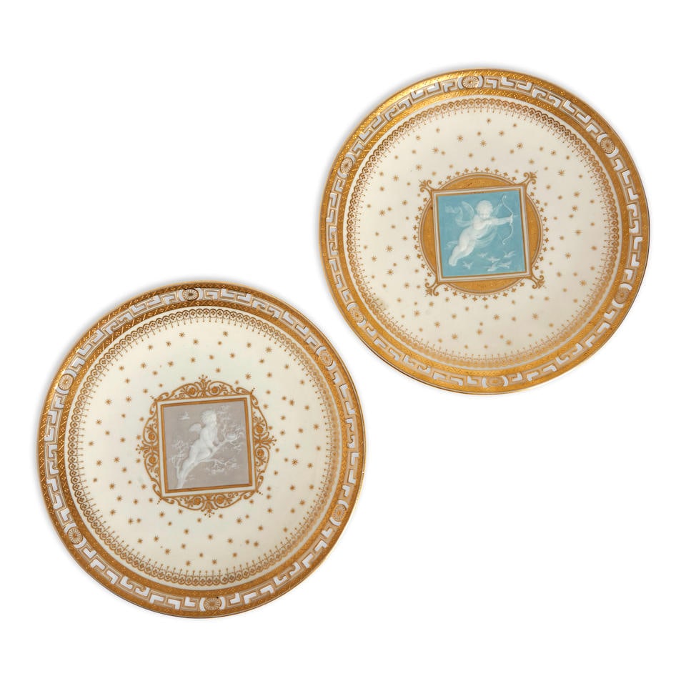 Two Minton China Pâte-sur-pâte Plates, England, early 20th century, (1 of 1)