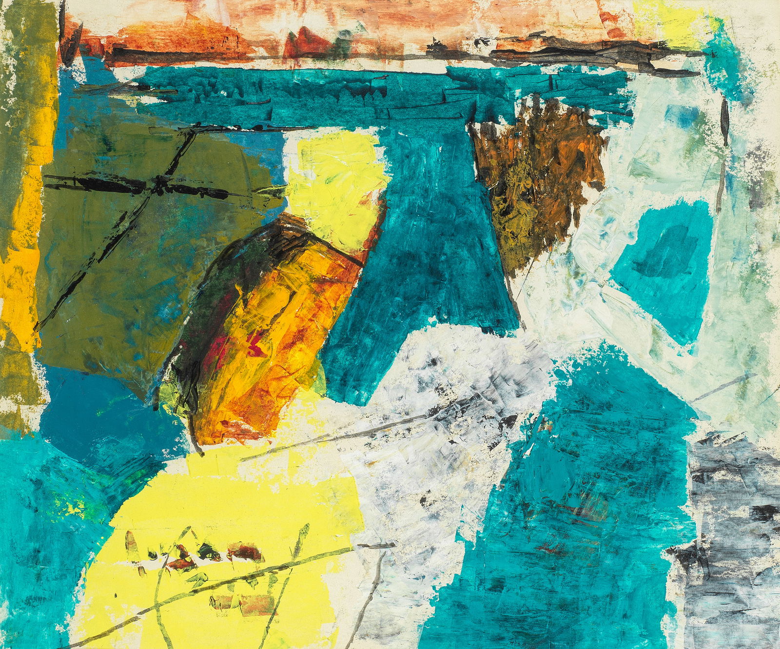 Ram Kumar (1924-2018) Untitled (Abstract): Ram Kumar (1924-2018) Untitled (Abstract) mixed media on paper, framed 25.5 x 31cm (10 1/16 x 12 3/16in). Footnotes: Provenance Property from a private collection, London.