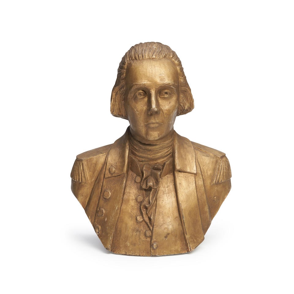 Carved, Gilded and Gold-painted Bust of Alexander Hamilton, America, 19th century. (1 of 3)
