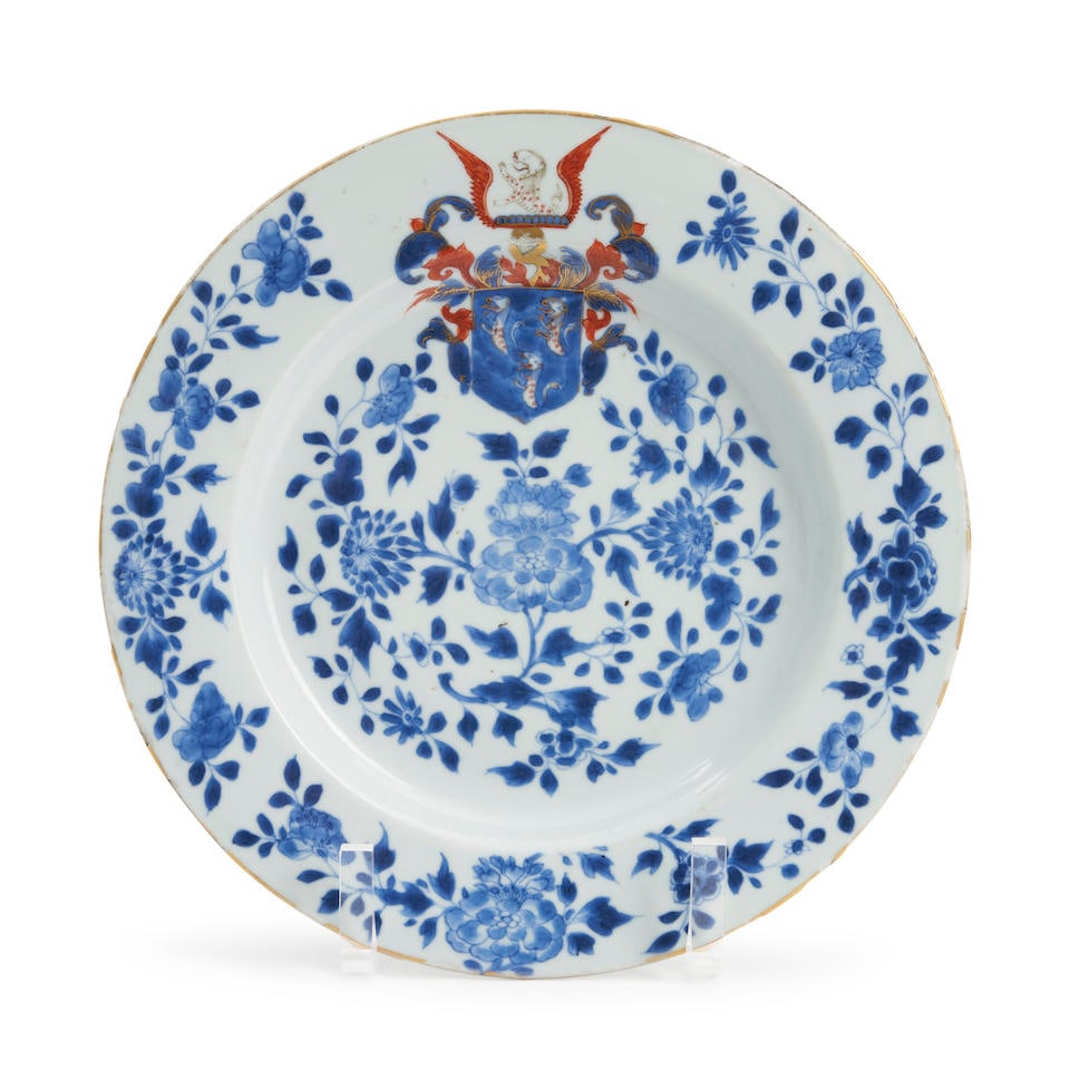 Armorial Porcelain Plate with the Arms of Newman, Jingdezhen, China, c. 1715. (1 of 2)