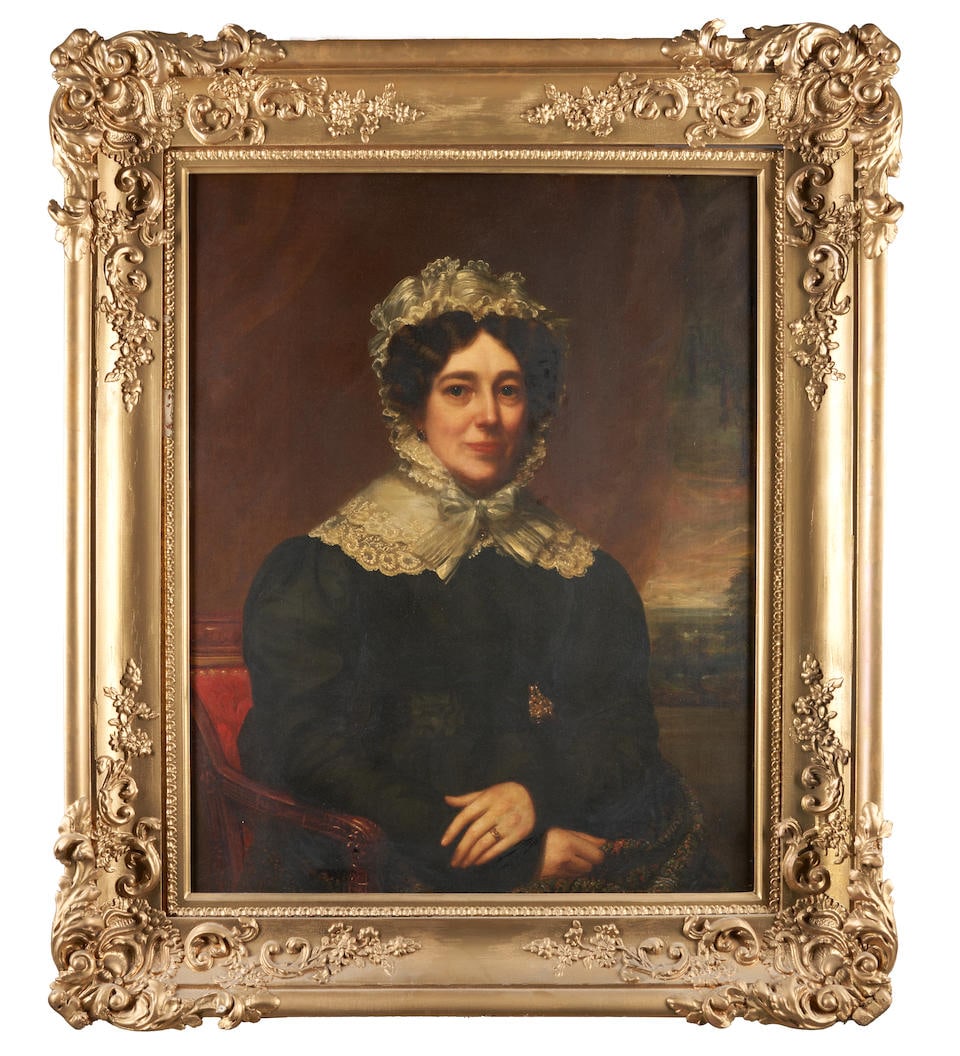 William Jewett and Samuel Lovett Waldo (American, active 1783-1874) Portrait of Grace Rapelye Tr...: William Jewett and Samuel Lovett Waldo (American, active 1783-1874) Portrait of Grace Rapelye Trafford (1782-1853), Astoria, New York, 1829. Inscribed 'Grace Trafford. Painted by Waldo & Jewet 46 Year