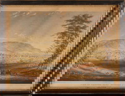 HENRY WALTON (American, 1804-1865), Napoleon Sarony (printer), New York, New York, c. 1850. View...: HENRY WALTON (American, 1804-1865), Napoleon Sarony (printer), New York, New York, c. 1850. View of Painted Post, Steuben Co. N.Y. from the North Side, 1850. 'DRAWN FROM NATURE & ON STONE BY H. WALTON