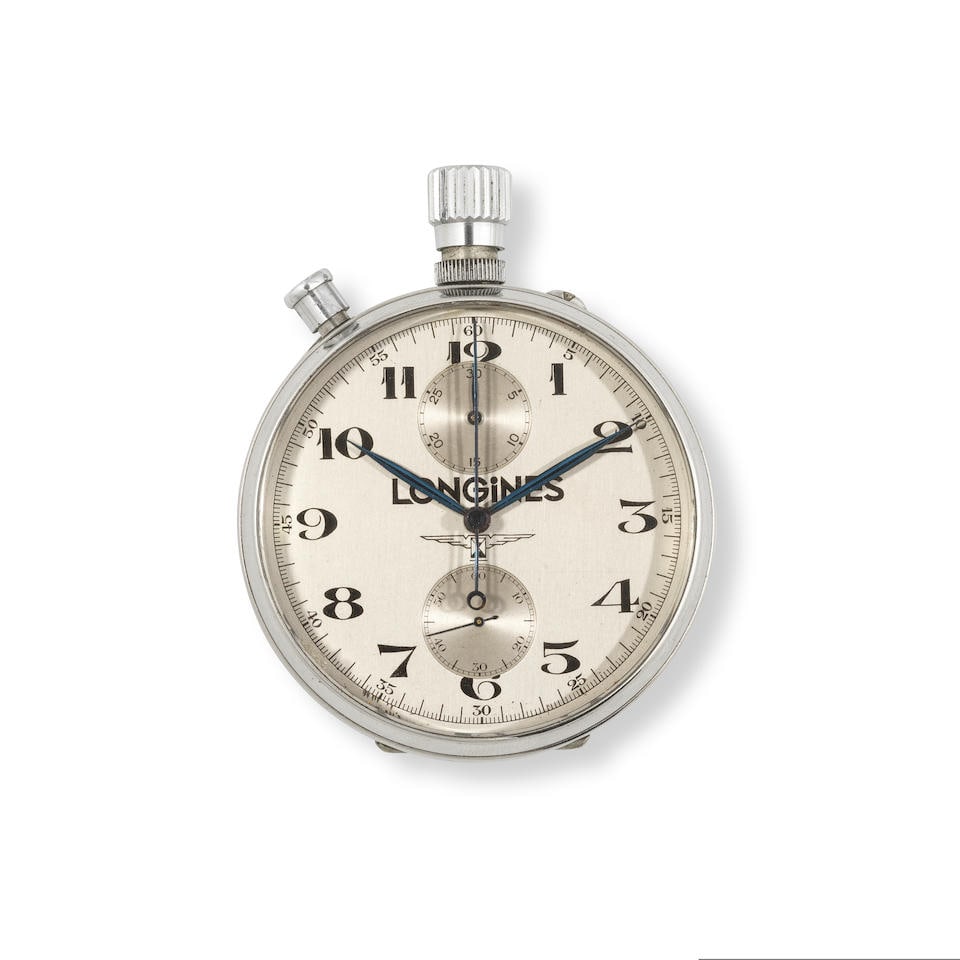Longines. A stainless steel keyless wind open face split second chronograph stopwatch Longines. ... (1 of 5)