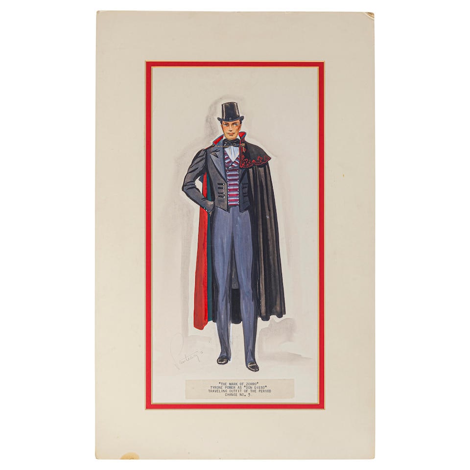A Tyrone Power Costume Sketch for The Mark of Zorro    (1 of 3)