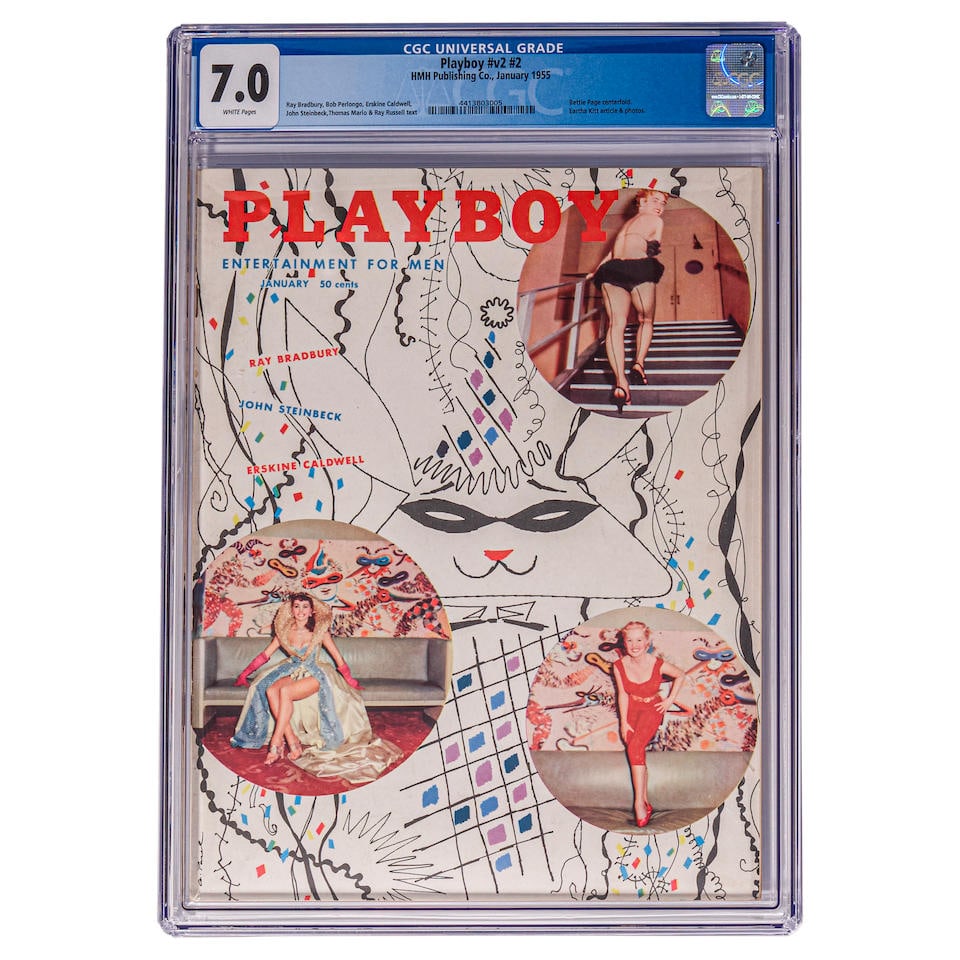 An Early Issue of Playboy Magazine featuring a John Steinbeck Piece, CGC Grade 7.0 (1 of 1)