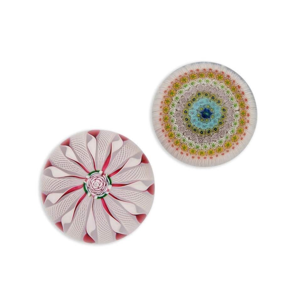 TWO CONTEMPORARY PAPERWEIGHTS, Bill Burchfeld (1942-2012) for Cape Cod Glassworks, Sagamore, Mas... (1 of 2)