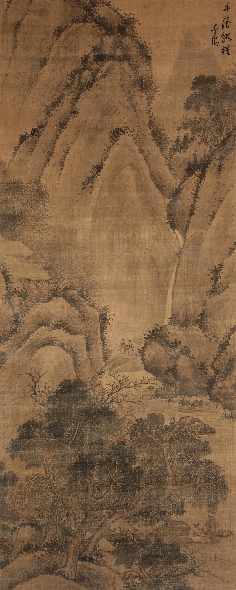 ATTRIBUTED TO MO SHILONG (1537-1587) Landscape with Figures (1 of 1)