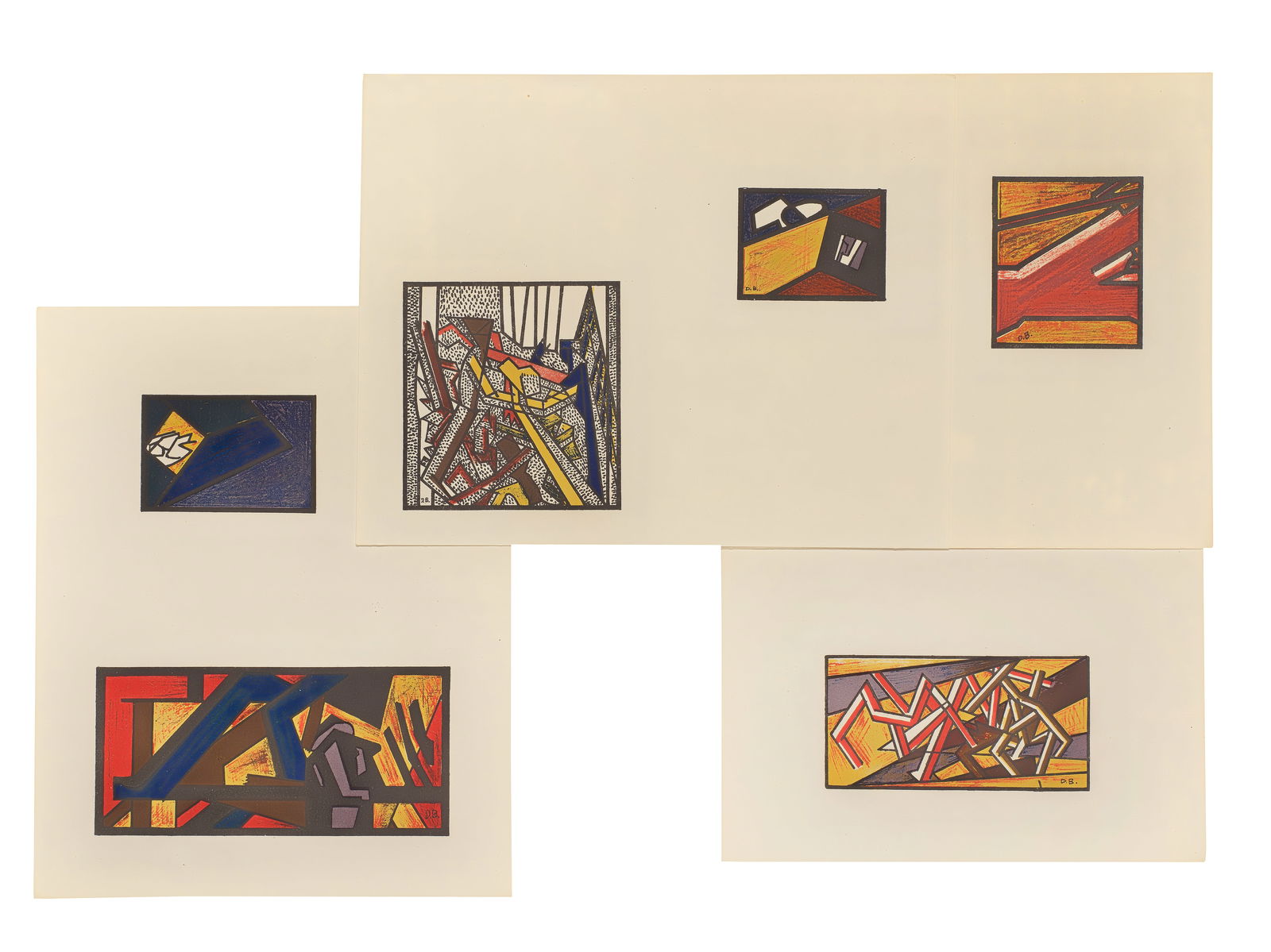 David Bomberg (British, 1890-1957) Russian Ballet The complete set of six lithographs in colour...: David Bomberg (British, 1890-1957) Russian Ballet (Carey & Griffiths 17) The complete set of six lithographs in colours, 1919, on four sheets of wove paper, from the edition of circa 100, with title a
