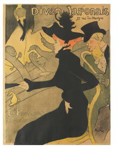 Henri de Toulouse-Lautrec (French, 1864-1901) Divan Japonais Lithograph in colours, 1893, on thi...: Henri de Toulouse-Lautrec (French, 1864-1901) Divan Japonais (Wittrock P11; Adriani 8) Lithograph in colours, 1893, on thin wove paper laid onto heavy wove sheet, printed by Edward Ancourt, published