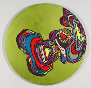 JEAN-LUC MOERMAN (born 1967) Hybride: JEAN-LUC MOERMAN (born 1967) Hybride 2004 Signé, titré et daté au dos Huile et acrylique sur toile montée sur panneau. Getekend, getiteld en gedateerd op de achterkant Olieverf en
