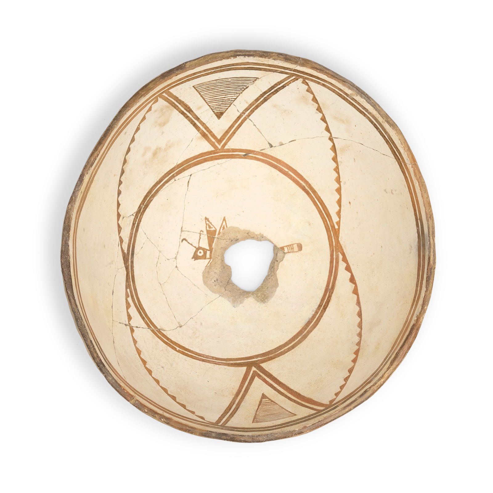 A Mimbres brown-on-white pictorial bowl (1 of 3)