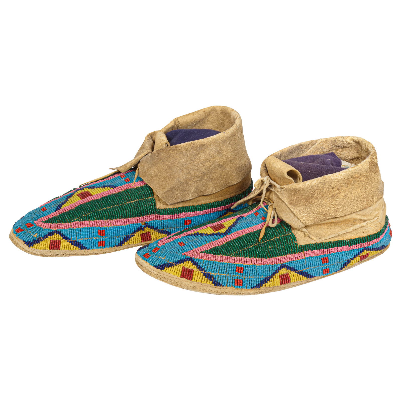 A pair of Plateau beaded moccasins (1 of 3)