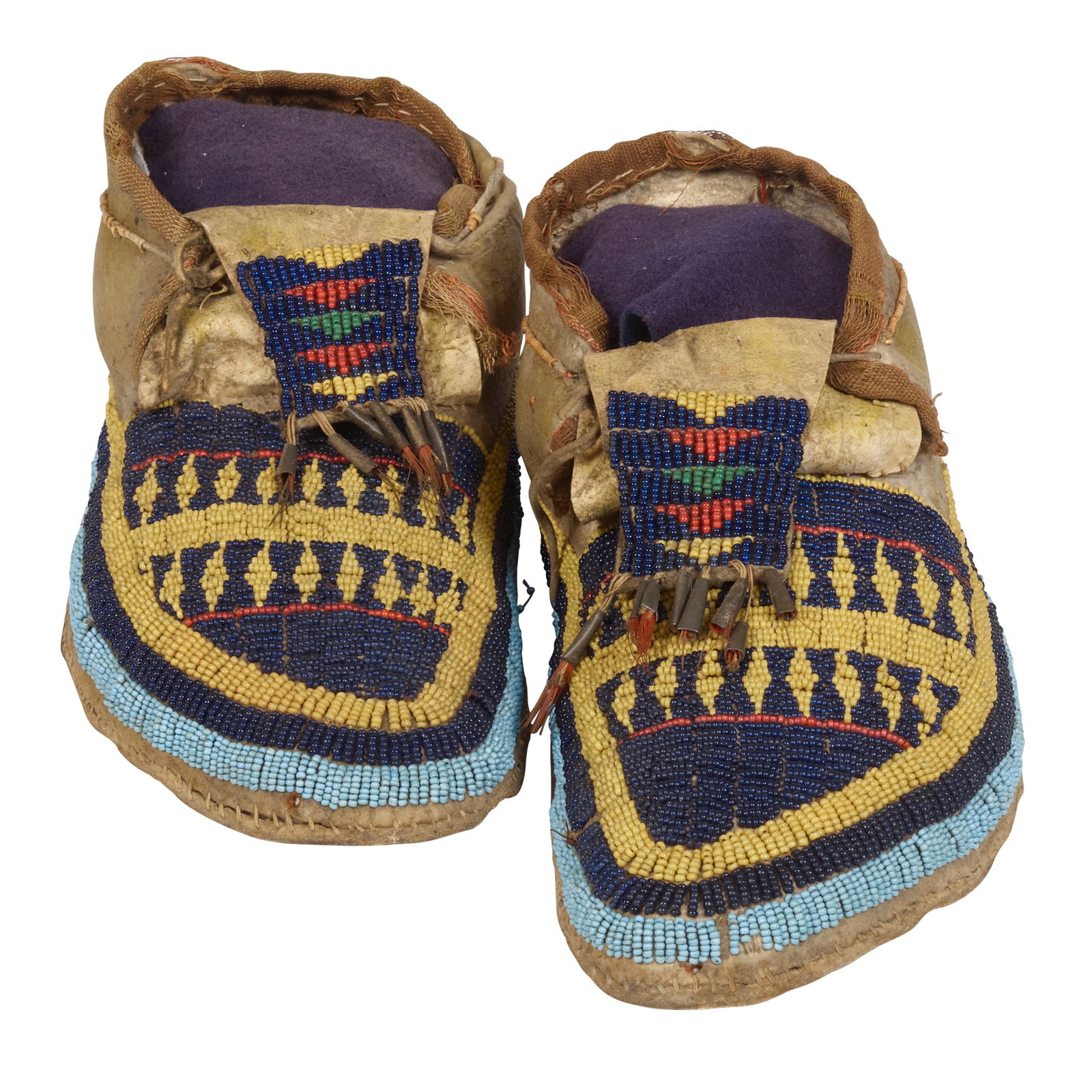 A pair of Northern Plains beaded moccasins (1 of 3)