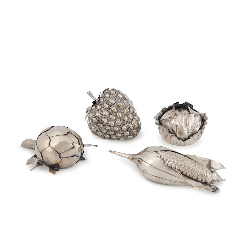 Group of Four Buccellati .800 Silver Fruit and Vegetable Centerpieces, (1 of 1)