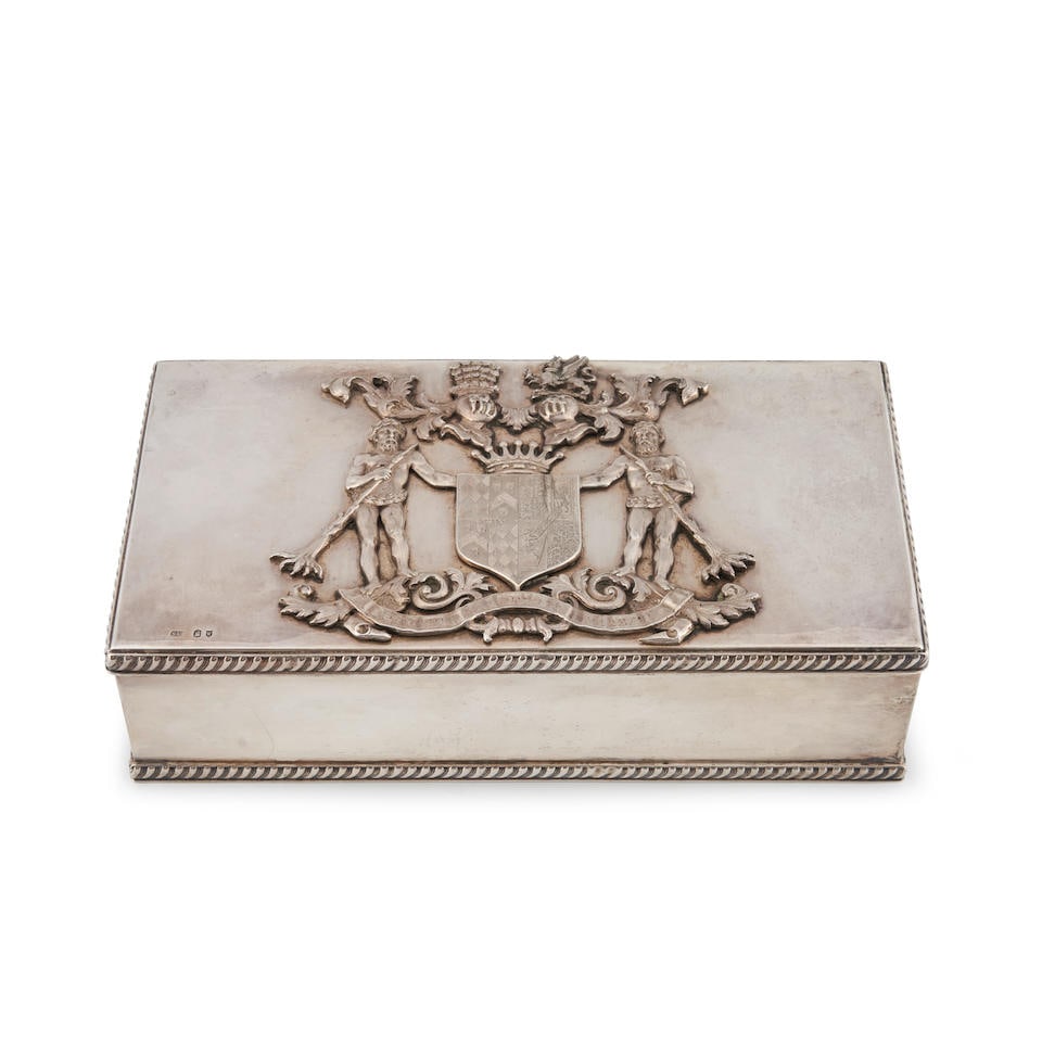 Victorian Irish Sterling Silver Presentation Humidor, (1 of 2)