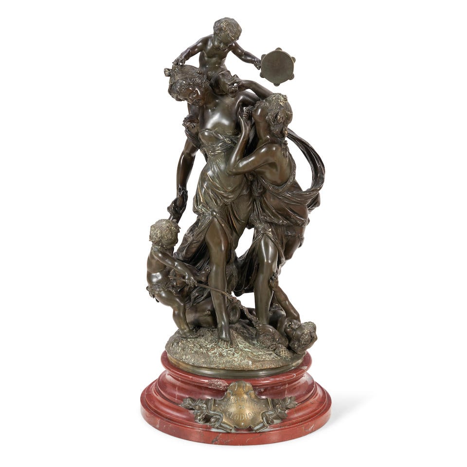 After Michel Claude Clodion, French (1738 - 1814) Bronze Bacchantes Figural Group, (1 of 1)