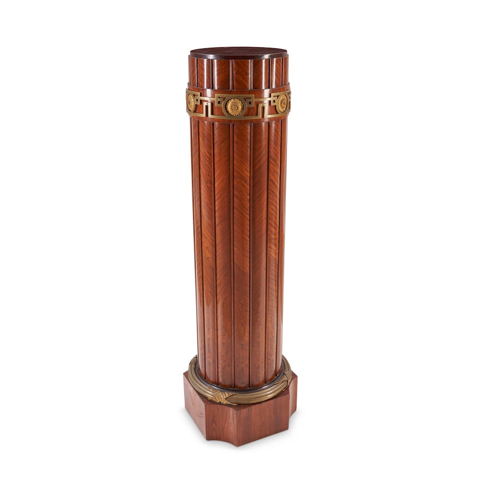 Empire-style Mahogany and Gilt Bronze Pedestal, France, early 20th century, (1 of 1)