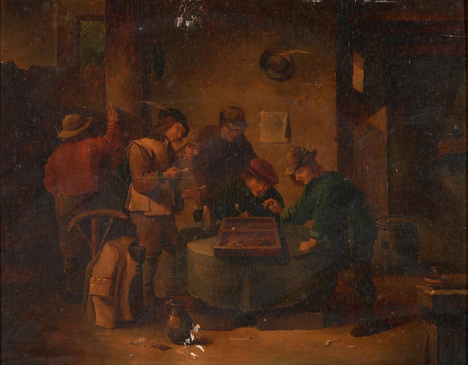 After David Teniers the Younger, Dutch (late 18th/early 19th century) The Backgammon Players fra... (1 of 4)