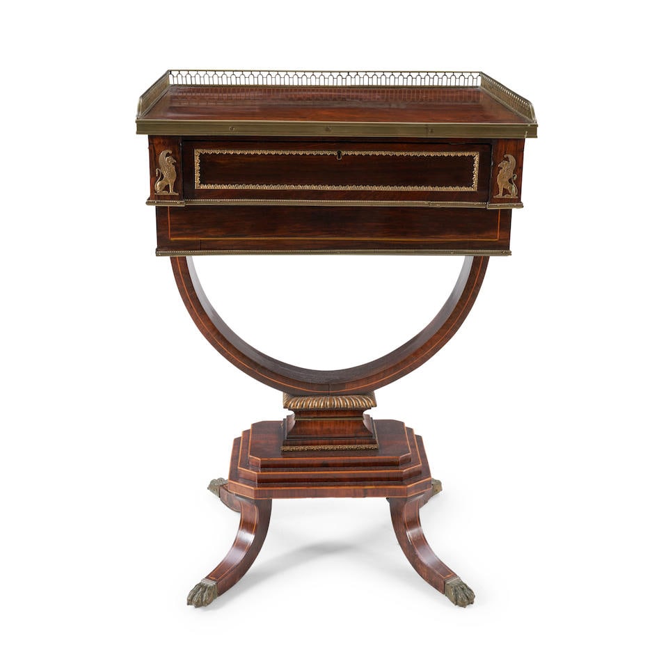 Regency Ormolu Mounted Writing Table, England, 19th century, (1 of 2)