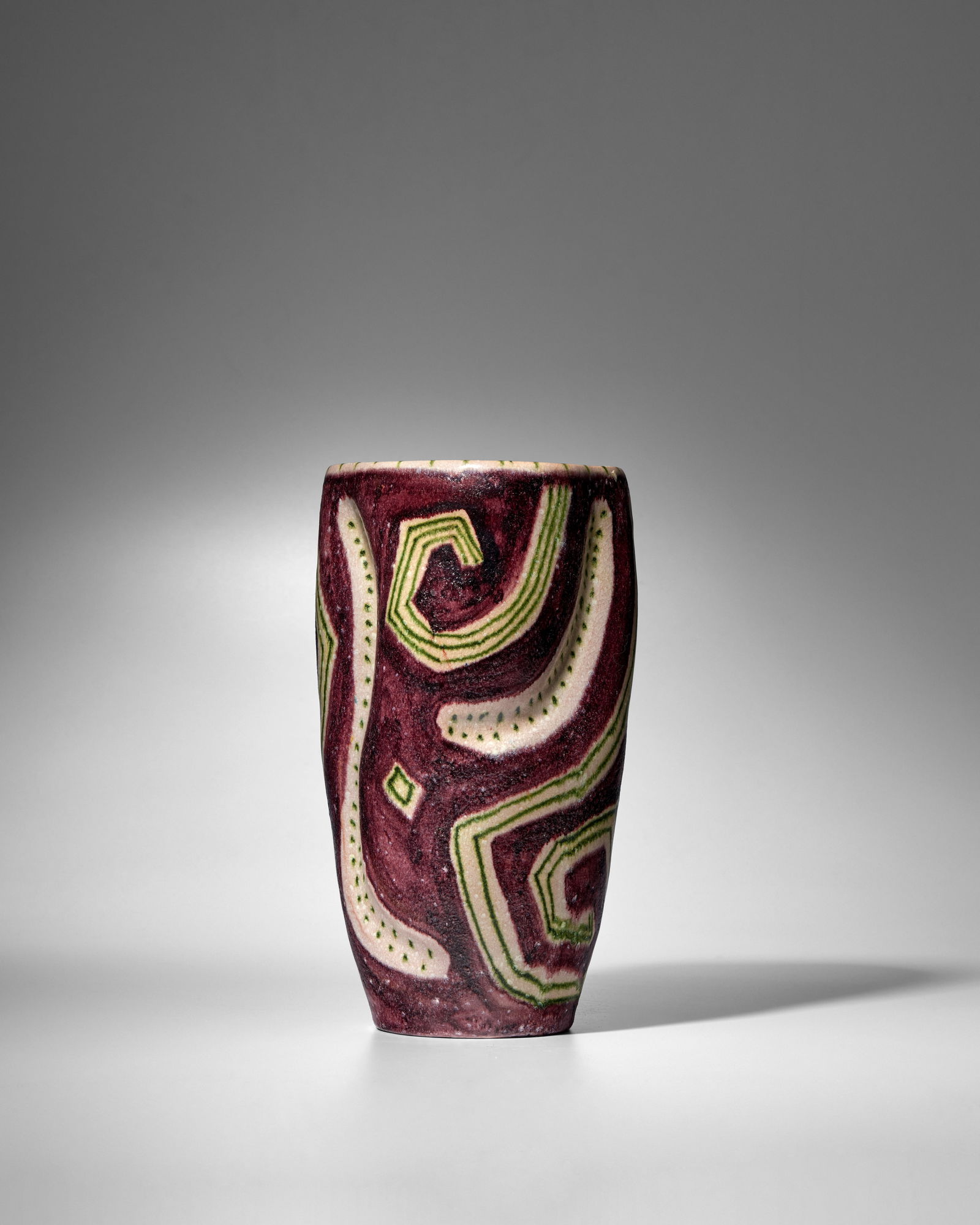 GUIDO GAMBONE (1909-1969) Vasecirca 1955hand decorated glazed earthenware, glaze mark 'GAMBONE I...: GUIDO GAMBONE (1909-1969) Vase circa 1955 hand decorated glazed earthenware, glaze mark 'GAMBONE ITALY' with artist's donkey mark height 10 7/8in (27.5cm) Footnotes: Provenance Private Collection, Pen