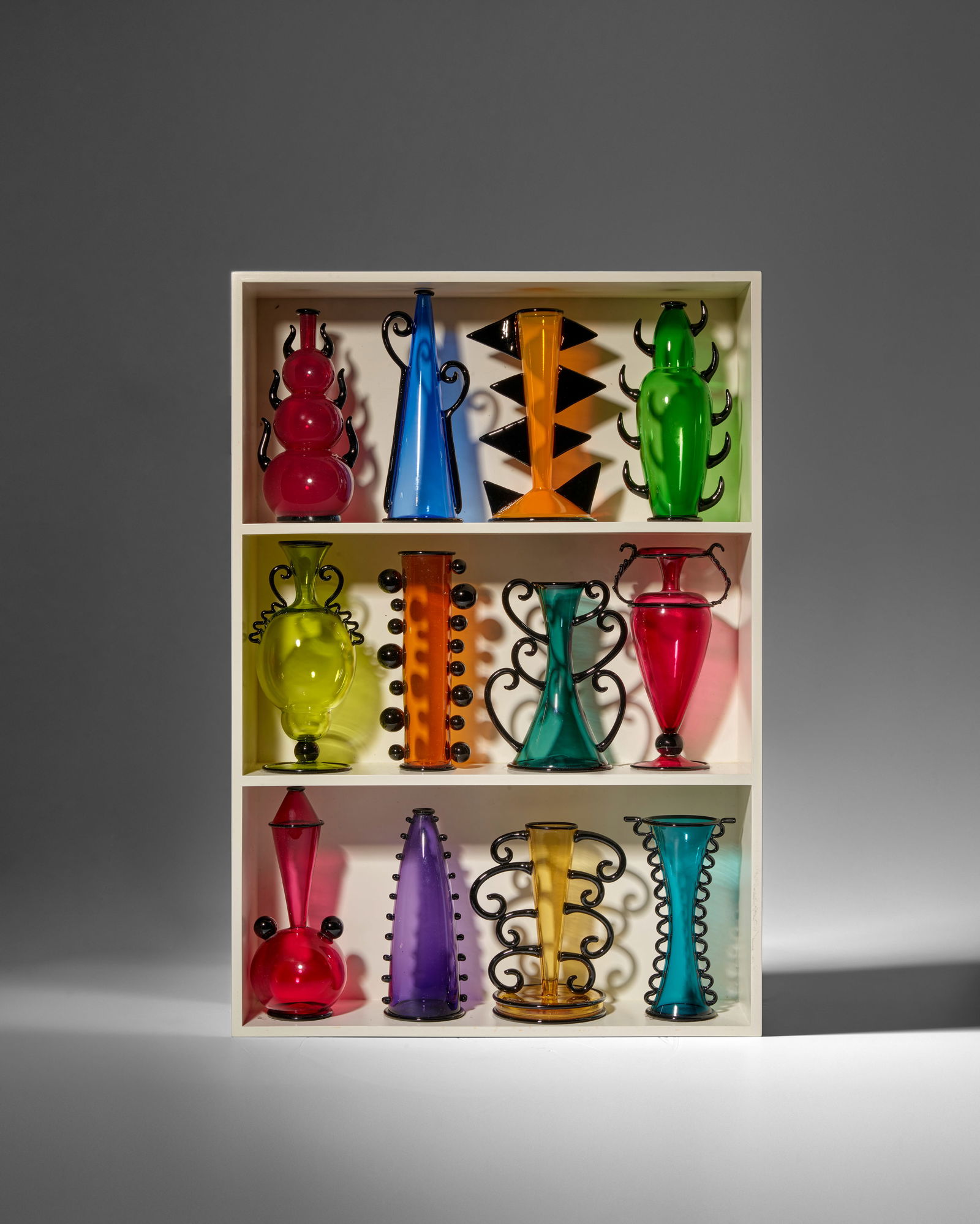 DANTE MARIONI (BORN 1964) 'Color Vessel Display'circa 2005blown glasslargest: height 8 1/2in (21... (1 of 1)