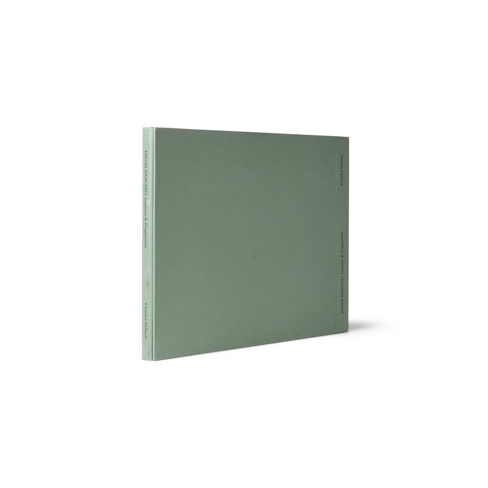 PACIFIC EDITION: CHARLES HOBSON. Degas Dancing, Lessons & Fragments. San Francisco: Pacific Edit...: PACIFIC EDITION: CHARLES HOBSON. Degas Dancing, Lessons & Fragments. San Francisco: Pacific Editions, 1991. Folio (381 x 283 mm). 5 monotypes by Charles Hobson. Accordion-folded in pale green-blue boa