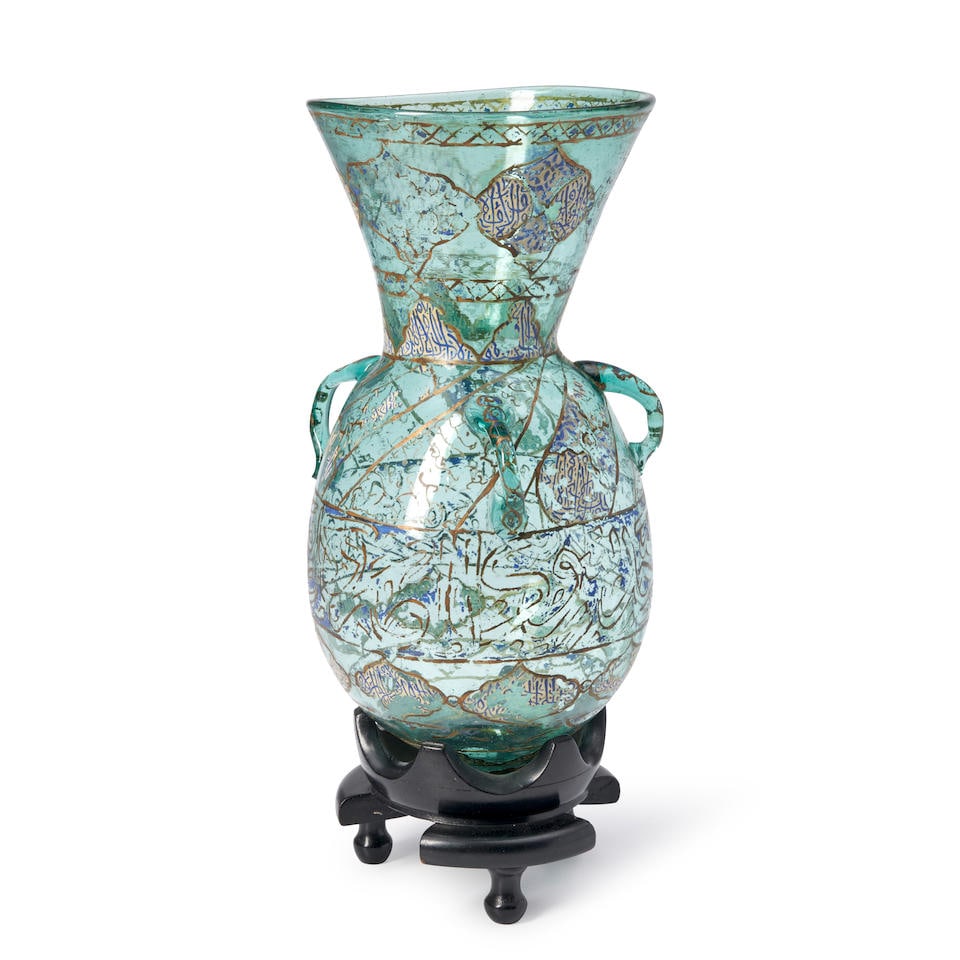 ISLAMIC ENAMEL DECORATED GLASS LANTERN/MOSQUE LAMP (1 of 2)