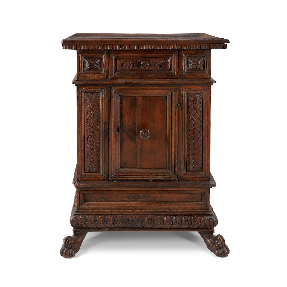 SMALL RENAISSANCE WALNUT CREDENZA (1 of 2)